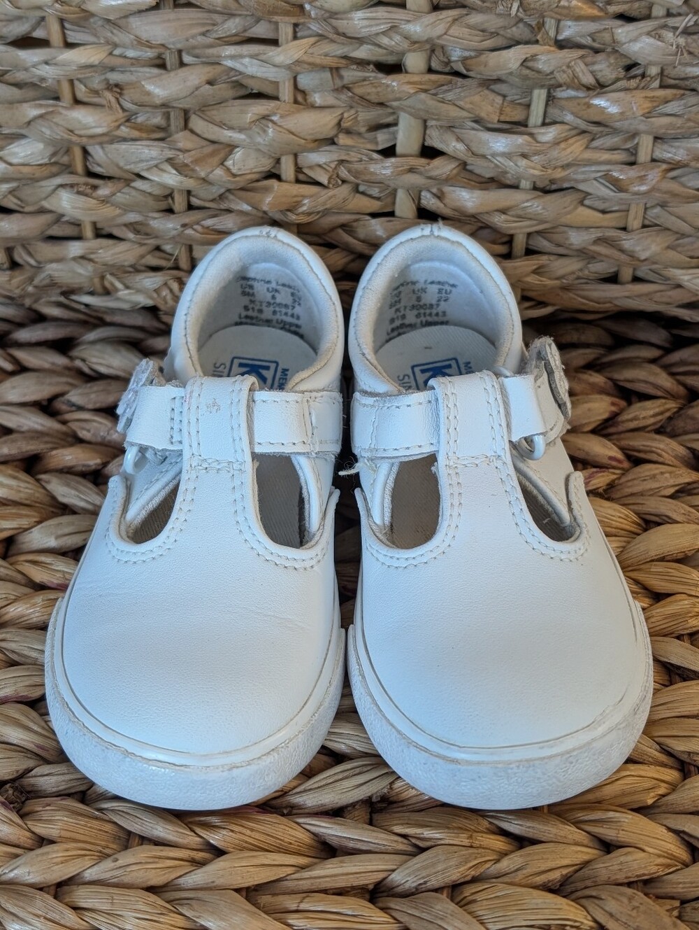 Keds Toddler Sz 6 White Daphne Leather Tennis Shoes Sneakers Mary Jane